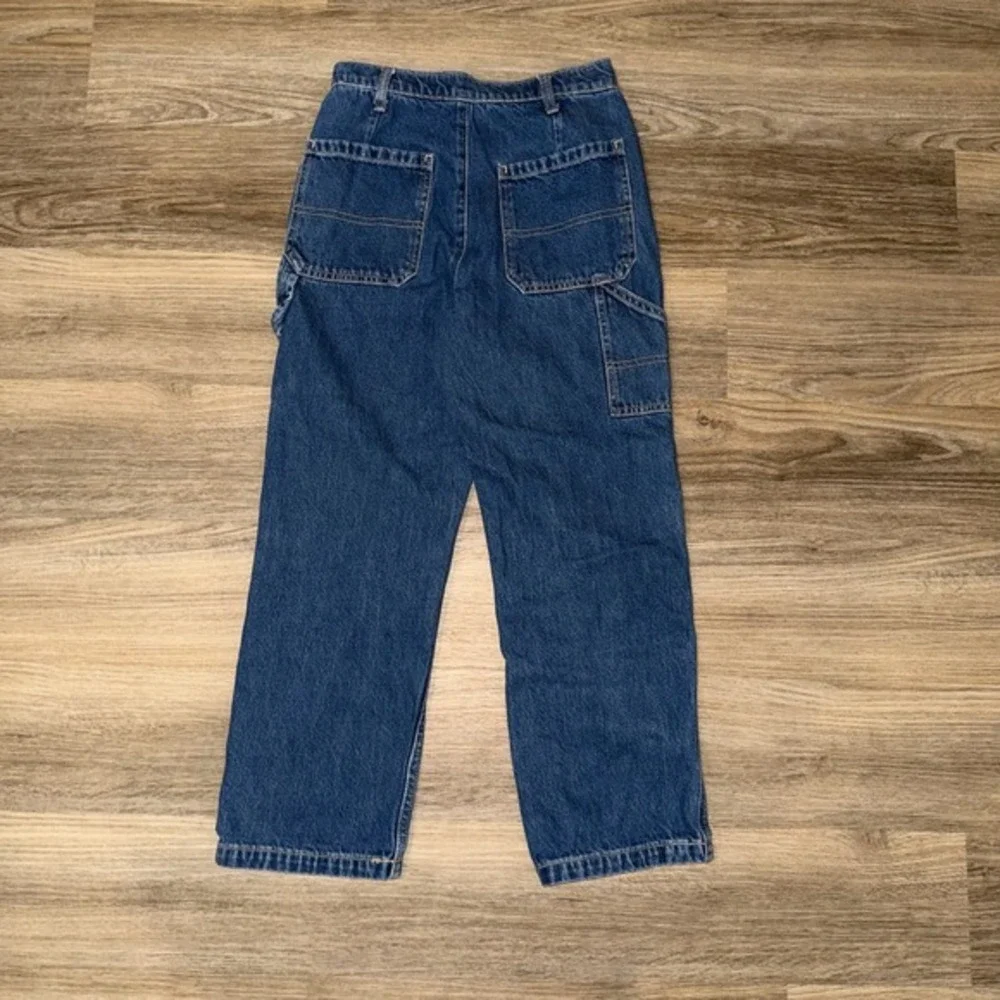 Old Navy Carpenter Jeans Kids 12 Blue Denim High Rise Relaxed‎ Built In Tough
